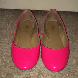 Neon pink Nine West ballet flats